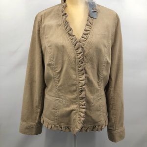 Chico’s Cord Bouquet Bianca Solid Jacket
